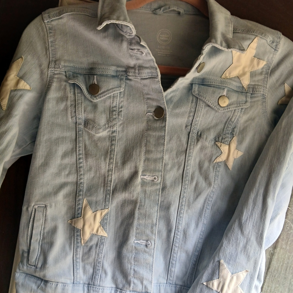 Wonder Nation Light Blue Jean Jacket with Cream Stars